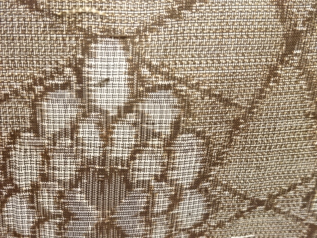 JAPANESE KIMONO / ANTIQUE KIMONO / SILK / DORO OSHIMA TSUMUGI / WOVEN FLOWERS